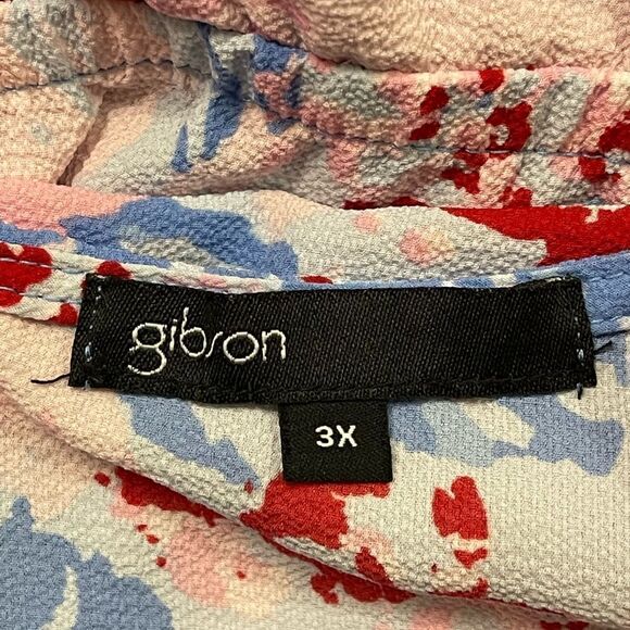 Gibson Floral Pink Blue Woven RomperJumpsuit - Picture 10 of 11